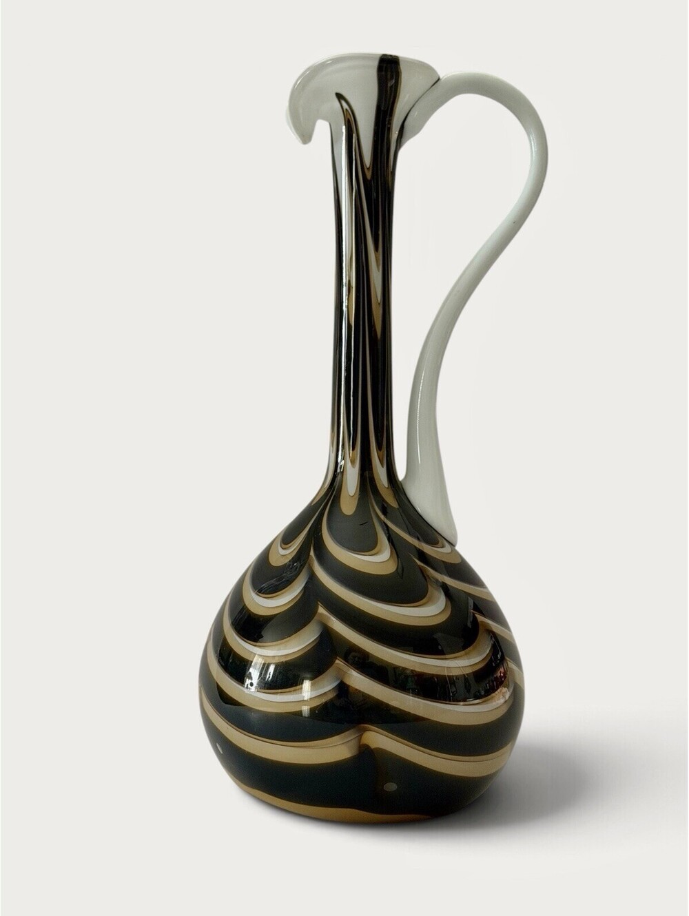 Vintage 1970’s Murano Opaline Florence Glass Pitcher Vase Carlo Moretti Style